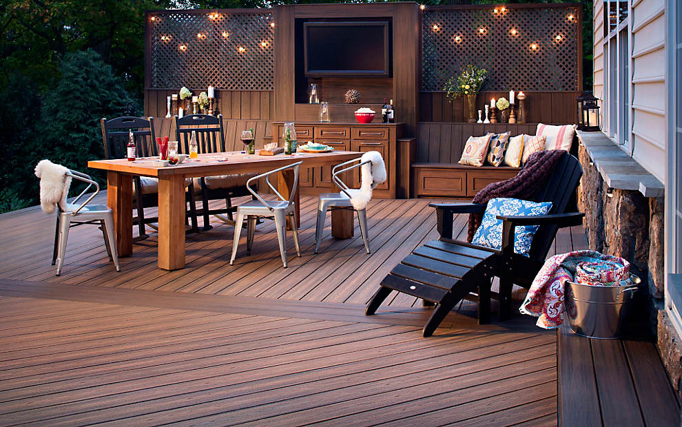 completed deck with patio furniture 